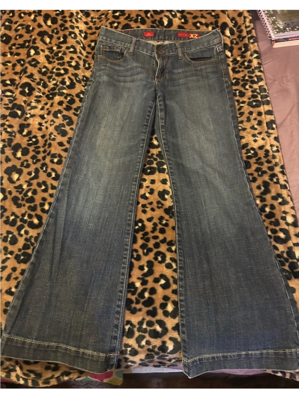 Express Blue Wide-Leg Flare Jeans